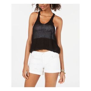 HOOKED UP Womens Racerback Sleeveless Scoop Neck Crop Top